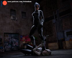 2girls 3d 3d_(artwork) asphyxiation begging black_cat_(marvel) catfight catsuit choking clothed crush defeated dominant dominant_female domination dominatrix felicia_hardy female female_domination female_only femdom fight foot_on_crotch foot_on_neck gwen_stacy hand_on_hip hand_on_thigh helpless high_heels humiliated humiliation jvfemdom leather leather_boots legs lezdom marvel mask masked masked_female multiple_girls pain ponytail smirk spider-gwen spider-man_(ps4) stepped_on stepping_on_female stomping struggling thighs trample trampling victory victory_pose video_games white_hair yuri