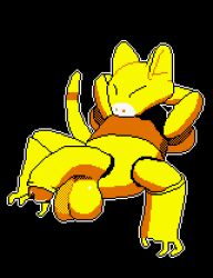 abra animated anthro balls brown_body closed_eyes digital_media_(artwork) foreskin generation_1_pokemon genitals hands_behind_head humanoid_genitalia humanoid_penis levitation male male_only markings multicolored_body neutral_expression nintendo outline penis pixel_(artwork) pixel_animation pokemon pokemon_(species) presenting presenting_penis sharpbean solo solo_male spread_legs spreading tail tail_markings tail_motion tailwag white_outline yellow_body