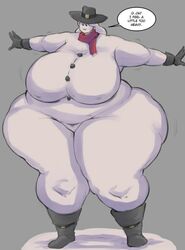 1girls anthrofied aunt_artica_(overlordzeon) bbw bottom_heavy breasts christmas chubby chubby_female coal female female_focus giantess hat huge_breasts milf obese obese_female original_character overlordzeon pawg scarf snow snowwoman solo solo_female solo_focus ssbbw zeon_(pixiv722928)