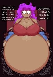 concerned digestion drunk drunk_female female_pred hyper hyper_belly intoxicated kingcreep105 nat_(kingcreep105) shortstack vore vore_belly