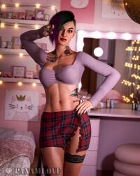 3d 3d_render cd_projekt_red cyberpunk cyberpunk_2077 daz3d daz_studio feet feet_up female hottie judy_alvarez legs legs_up neon_lights nude nude_female panambeauty render seductive seductive_look seductive_pose sexy_body sexy_pose