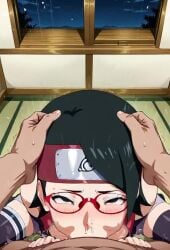1girls 3rd_party_edit ai_animation ai_generated akaz123 animated blowjob boruto:_naruto_next_generations cum cum_in_mouth deepthroat fellatio hands_on_head naruto_(series) oral oral_sex perky_breasts perky_nipples sarada_uchiha small_breasts solxam123 tagme uchiha_sarada video young