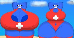 2025 areola beach big_areola big_breasts big_nipples breasts clouds hips huge_areola huge_breasts huge_nipples lifeguard lifeguard_swimsuit navel nia_(jade64) nintendo nipples nipples_visible_through_clothing pokemon pokemon_(species) popplio sea_lion sea_lion_humanoid seal seal_humanoid smile smiling solandgamer75 twins wide_hips