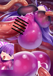 fate/extra_ccc fate/grand_order fate_(series) female forniphilia huge_breasts inanimate_transformation iro_ame_(amewaagada) matou_sakura nipples onahole passion_lip purple_eyes purple_hair sex_toy_transformation tentacle transformation