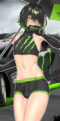 femboy girly karasu_(jjwh2832) male male_only mashiro_(nijisanji) mashiro_meme monster_energy nijisanji penis penis_under_clothes race_queen solo tight_clothing virtual_youtuber