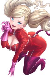 ann_takamaki ass atlus breasts clothing female female_only human masatoshi_1219 open_mouth pale_skin persona persona_5 phantom_thief_suit solo