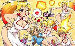 alternate_breast_size angry big_breasts blowing_kiss cat_peach cheongsam chinese_clothes cleavage fire_flower fire_peach link link_(breath_of_the_wild) male mario_(series) paper_mario princess_peach sasatseng shadow_peach shadow_queen shadow_siren super_mario_3d_world the_legend_of_zelda