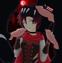 black_hair defeated grimm_(rwby) handjob imminent_rape imminent_sex interspecies nazosempai penis rape ruby_rose rwby silver_eyes wolf