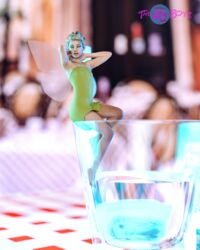 1girls 3d blonde_hair clothed clothing depth_of_field dress fairy female female_only glass looking_at_viewer minigirl pinup short_hair shot_glass slushe_(website) small_breasts solo solo_female thelostboyz tinker_bell wings