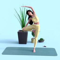 1girls 3d animated barefoot feet female_only final_fantasy final_fantasy_vii large_ass meditation no_sex phone tifa_lockhart video yoga yoga_mat yoga_pants yoga_pose