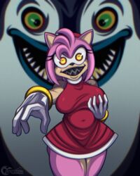 amy_rose big_breasts breast_grab female furry grabbing_own_breasts king_boom_boo nightmare_fuel nightmare_waifu possessed possessed_amy_rose possession reaching_out sega segal03 sharp_teeth sonic_(series) sonic_the_hedgehog_(series) sonic_x tenjosan thick_thighs tummy