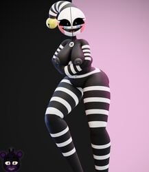 3d blender breasts colored_background female five_nights_at_freddy's freddy_fazbear's_pizzeria_simulator lunar_fazbear marionette_(fnaf) puppet_(fnaf) rule_63 security_puppet_(fnaf) simulator solo striped_body