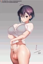 1futa animated autopaizuri autopaizuri_under_clothes bar_censor black_bra black_eyes black_hair bra breasts censored clothes_lift futanari huge_breasts huge_penis large_penis looking_at_viewer masturbation medium_hair original paizuri penis portrait shirt shirt_grab shirt_lift solo solo_futa underwear video white_shirt yana_(nekoarashi)