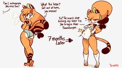 1girls anthro ass before_and_after before_and_during_pregnancy diives dou_(diives) female female_only furry impregnation_request pregnant solo text time_skip xingzuo_temple