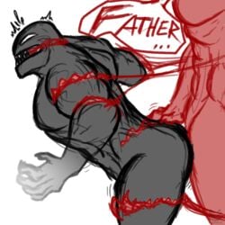 bent_over bondage bound carnage_(marvel) corinoch_(artist) duo father father_and_child father_and_son gag gagged gay grinding hand_on_butt hi_res humanoid incest male male/male male_only male_penetrated marvel muscular muscular_male parent parent_and_child questionable_consent sketch smooth_skin son spider-man_(series) symbiote tentacle text venom_(marvel) yaoi