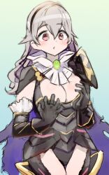 1girls alternate_costume bare_thighs black_panties cleavage corrin_(female)_(nohr_noble)_(fire_emblem) corrin_(fire_emblem) corrin_(fire_emblem)_(female) female female_only fire_emblem fire_emblem_fates fire_emblem_heroes inner_thighs nijitama_shiyushiyu nintendo official_alternate_costume panties rubbing_breasts solo thighs underwear