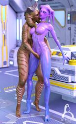 3d ake'sha_(atherisnsfw) alien alien_girl atherisnsfw blush elf_ears fingering hair_tentacles large_breasts looking_at_viewer monster_girl nude nude_female pointy_ears shilidth_(atherisnsfw) shiny_skin slushe_(website) standing standing_sex tagme xylarean_(atherisnsfw) yuri