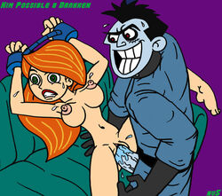 arms_up bondage disney dr._drakken female human kim_possible kimberly_ann_possible male nev nipples rape sex straight straight_hair vaginal