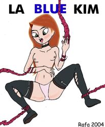 1girls 2004 disney female female_only human imminent_rape kim_possible kimberly_ann_possible nipples panties rafa restrained simple_background solo straight_hair tagme tentacle white_background