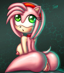 amy_rose anus ass beige_skin blush breast color female female_only fur furry hedgehog innocenttazlet nipple nude pink_fur pussy sega skin solo sonic_(series)