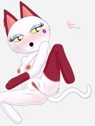 animal_crossing anthro breasts dennis_jpaw domestic_cat felid feline felis female fur furry furry_only hi_res mammal nintendo nude olivia_(animal_crossing) pussy solo tail video_games