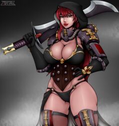 breasts cleavage imperium_of_man inquisition_(warhammer_40k) inquisitor_(warhammer_40k) large_breasts panties romman08 sword warhammer_(franchise) warhammer_40k