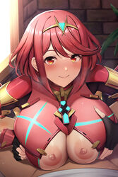 1girls big_breasts fou_zi paintcan paizuri pyra xenoblade_(series) xenoblade_chronicles_2