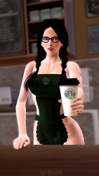 3d bayonetta bayonetta_(character) coffee glasses honey_select iced_latte_with_breast_milk illusion_soft misterscratch starbucks studio_neo