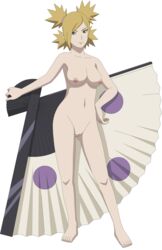 1girls barefoot big_breasts blonde_hair boruto:_naruto_next_generations breasts completely_nude fan feet female female_only folding_fan hand_on_hip holding_object light-skinned_female light_skin long_hair mature mature_female medium_breasts naked naruto naruto_(series) navel nude nude_filter paipan pale-skinned_female pale_skin parted_bangs posing pussy quad_tails shiny shiny_hair shiny_skin solo solo_female solo_focus teal_eyes temari tied_hair toadd95 toes vagina weapon