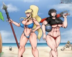 abs adepta_sororitas adeptus_astartes armpits beach chainsword chaos_(warhammer) chaos_marine chaos_space_marine cosplay crossover eldar imperial_fists_(space_marine) imperium_of_man iron_warriors kill_la_kill matoi_ryuuko metroid muscular_female nipple_slip romman08 samus_aran sister_of_battle space_marine underboob warhammer_(franchise) warhammer_40k