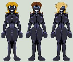 casetermk chain_chomp female gimp_suit large_ass large_breasts latex mario_(series) post_transformation princess_daisy princess_peach princess_rosalina sharp_teeth tagme thick_thighs transformation