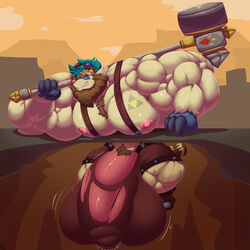 abs balls biceps bobert furry furry_only hyper hyper_balls hyper_genitalia hyper_penis hyper_testicles male muscles muscular muscular_arms muscular_legs muscular_male muscular_thighs nipples pecs penis skyward_sword testicles the_legend_of_zelda veins