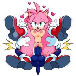 1boy 1girls amy_rose animal_ears anthro areolae ass balls blue_fur breasts exposed_torso eyelashes faceless_character faceless_male female female_on_top folded full_nelson full_nelson_(legs_held) full_nelson_vaginal gloves green_eyes hairband heart legs_up looking_pleasured mostly_nude nipples open_mouth panties_aside penetration pink_fur pink_hair pussy pussy_grip reverse_cowgirl_position reverse_suspended_congress sex shoes sonic_(series) sonic_the_hedgehog tears vaginal_penetration watatanza watatanza_(pixiv) wide_hips