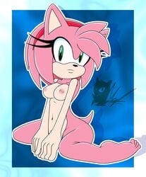 1girls amy_rose boobs breasts female female_only furry green_eyes hedgehog medium_breasts meyk nipples pink_fur pink_nipples sega short_hair solo solo_female sonic_(series) sonic_the_hedgehog_(series) tits two_tone_fur