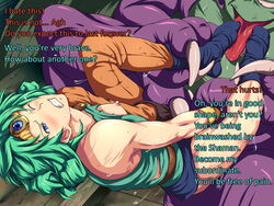 ai_translated blush captured captured_heroine clothing defeated defeated_heroine dragon_quest dragon_quest_iv english_text foot_fetish foot_lick foot_lick_through_cloth foot_licking hard_translated heroine_(dq4) licking_feet licking_foot licking_foot_through_socks maku_(l-u) makura_no_doushi monster monster_cock monster_rape rape sex skirt small_breasts text torn_clothes translated vaginal_penetration