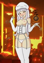 an_hydrolyst breasts charlotte disgusted ghast ghast_(at2.) minecraft mob_talker tagme white_legwear