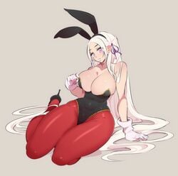1girls absurdres adapted_costume alternate_breast_size alternate_costume animal_ears bangs bare_shoulders black_footwear black_leotard breasts bunny_ears bunny_girl bunnysuit cleavage commentary covered_navel curvy edelgard_von_hresvelg expressionless eyelashes fake_animal_ears female fire_emblem fire_emblem:_three_houses full_body gloves grey_background hair_ribbon high_heels highleg highleg_leotard highres large_breasts leotard lips long_hair looking_at_viewer nac000 nintendo pantyhose parted_bangs parted_lips playboy_bunny purple_eyes purple_ribbon rabbit_ears red_legwear ribbon sagging_breasts simple_background sitting skin_tight solo strapless strapless_leotard thick_thighs thighs very_long_hair white_gloves white_hair yokozuwari
