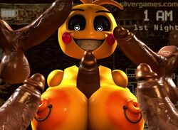 1girls 3d 3d_(artwork) 5boys animatronic big_breasts big_penis c4d_max chicken dark-skinned_male eyebrows five_nights_at_freddy's five_nights_at_freddy's_2 gangbang heart-shaped_pupils huge_toy_chica lovetaste_chica paizuri pierced_nipples pink_cheeks portrait robot sharp_teeth smile straight surrounded_by_penises titjob toy_chica_(fnaf) toy_chica_(love_taste)