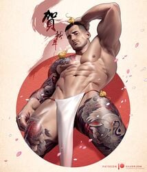 1boy 2020 big_arms chinese_mythology chinese_zodiac lunar_new_year male male_only muscle muscles muscular muscular_male mythology public_domain rat rat_(chinese_zodiac) rats silverjow tattoo tattoos year_of_the_rat