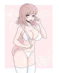 adorable big_breasts bikini busty cute cute_but_busty danganronpa danganronpa_2:_goodbye_despair duke_wintermaul hourglass_figure huge_breasts large_breasts nanami_chiaki shortstack straight_hair tagme tired voluptuous voluptuous_female young_savage