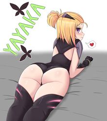 1girls ass blonde_hair duke_wintermaul flip_flappers purple_eyes tagme yayaka young_savage