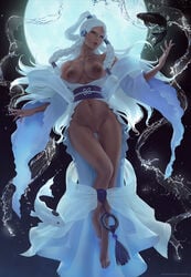 1girls areolae arms_out artistic_nude ass_visible_through_thighs avatar_legends avatar_the_last_airbender barefoot big_areola big_breasts blue_eyes bottomless breasts busty casual clothing crossed_legs dark-skinned_female dark_skin dress etheral feet_together female female_only fingernails fish floating floating_hair flowing_clothing full_body full_moon functionally_nude hair_accessory hair_down hair_up hairless_pussy half_updo high_ponytail highres inuit koi la_(avatar) large_breasts legs_together levitation long_hair long_nails moon nail_polish necklace nickelodeon night nipples nude_female open_dress patreon_username pussy realistic sash solo solo_female spirit spirit_(avatar) split_ponytail symbolism toenails toes topless tui_(avatar) twin_braids uncensored very_long_hair water water_tribe waterbending white_eyebrows white_hair white_nail_polish white_nails wide_hips wide_sleeves yin_yang yue zarory