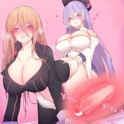 1futa 1girls absurdres all_fours ass ass_grab azur_lane big_breasts big_penis bismarck_(azur_lane) black_footwear black_headwear black_jacket black_legwear black_thighhighs blonde_hair blue_eyes blush boots bottomless braid breasts buttons censored cleavage clenched_teeth clothed clothing coat cross_section cum cum_in_pussy cum_in_uterus cum_inside detached_sleeves double-breasted duo eyebrows_visible_through_hair female french_braid from_behind fur-trimmed_boots fur_trim futa_on_female futa_with_female futanari gold_trim hair_between_eyes highres huge_breasts human intersex jacket kneeling light-skinned_female light-skinned_futanari light_skin long_hair looking_back mosaic_censoring multiple_girls pale_skin partially_clothed penetration penis pink_background purple_coat purple_eyes purple_hair rikuguma rodney_(azur_lane) sex simple_background smile spread_legs teeth thigh_boots thighhighs two-tone_coat uterus vaginal_penetration very_long_hair white_coat white_footwear