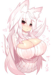 cleavage_cutout female fox huge_breasts mamuru original turtleneck