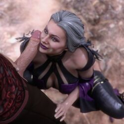 1boy 1girls 3d athletic_female big_penis blender erection female human leeterr male mortal_kombat mortal_kombat_11 partial_male penis penis_on_face sindel straight