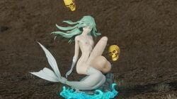 1futa 3d animated atlus casual elbow_gloves floating_hair foreskin futanari huge_balls huge_cock loop mermaid mermaid_(shin_megami_tensei) mermaid_futanari pale_skin rochestedorm shin_megami_tensei shin_megami_tensei_v skull small_breasts small_but_hung video