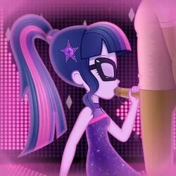 1boy 1girls 2021 accurate_art_style animated blowjob blue_hair clothed equestria_girls faceless_male fellatio female glasses hair_ornament hasbro i'm_on_a_yacht_(eg) male mild_tomboy my_little_pony no_sound oral oral_sex pink_hair ponytail purple_dress purple_eyes purple_hair purple_skin randomtriples sci-twi star_hair_ornament sucking_off sucking_penis three-tone_hair timber_spruce tomboy twilight_sparkle_(mlp) video