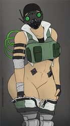 1girls apex_legends ass bare_shoulders belly belly_button big_ass big_breasts big_butt breasts butt cyborg facing_viewer featureless_crotch female female_only genderswap grey_background hands_on_hips hips hourglass_figure huge_ass huge_breasts huge_butt humanoid large_ass large_breasts large_butt looking_at_viewer methados navel no_pussy octane_(apex_legends) rule_63 simple_background solo solo_female standing sweat sweating text thick thick_ass thick_legs thick_thighs thighs watermark wet wide_hips