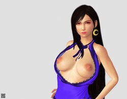 1girls 3d 3d_(artwork) angry annoyed annoyed_expression areolae bangs black_hair breasts breasts_out brown_hair derangedgod disgusted dress earrings elegant_dress exposed_breasts female_only final_fantasy final_fantasy_vii final_fantasy_vii_remake forced_presentation fringe_hair hands_on_hips large_areolae large_breasts leaning_back long_hair looking_at_viewer low_cut_top moon nipples nipslip pov_eye_contact red_eyes red_lipstick solo staring_at_viewer teenager tifa_lockhart topless_female wardrobe_malfunction