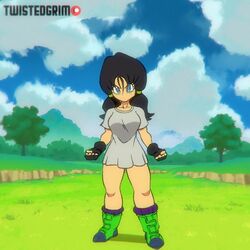 1girls 2d animated black_hair bottomless casual clothing dragon_ball dragon_ball_z exposed_breasts exposed_pussy female female_only footwear handwear human levitation milf mp4 no_bra no_panties no_sound pale_skin pigtails shirt_lift shirt_up solo tagme teenager twintails twistedgrim videl video wind wind_lift windy_dress